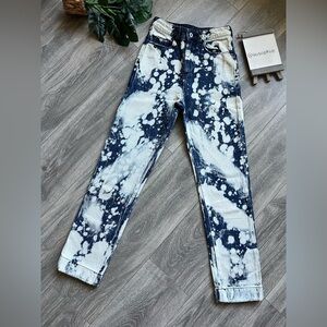 COLLUSION x005 Straight Leg Bleach Splatter Ultra High Waisted Jeans. Size 25